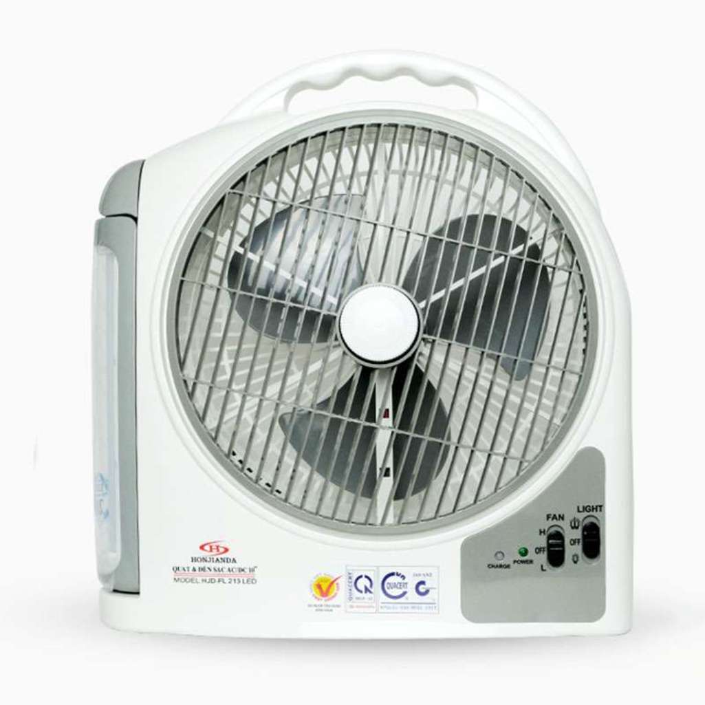Quạt sạc tích điện Honjianda HJD-FL 213LED (2 Bình 6V-5Ah) - Hàng chính hãng