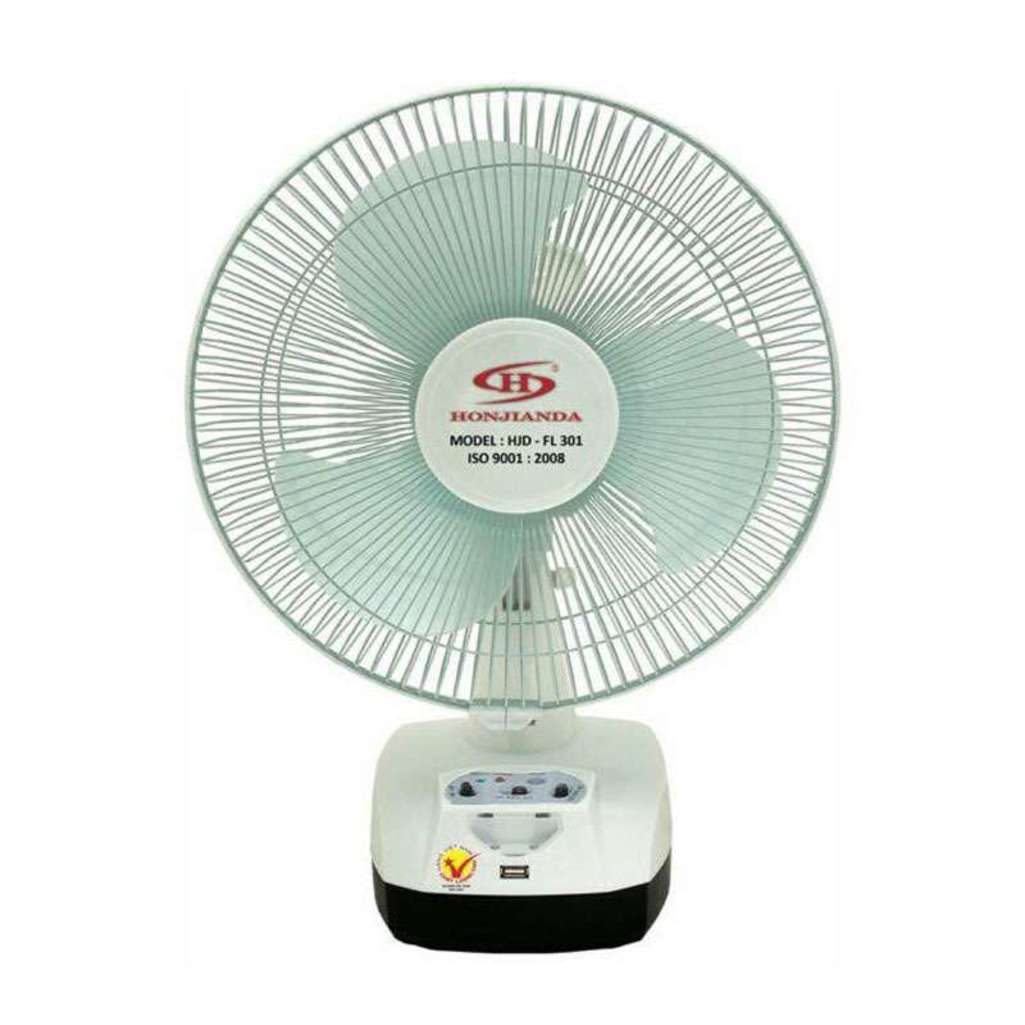 Quạt sạc tích điện Honjianda HJD-FL 301LED (1 Bình 6V5Ah) - Hàng chính hãng