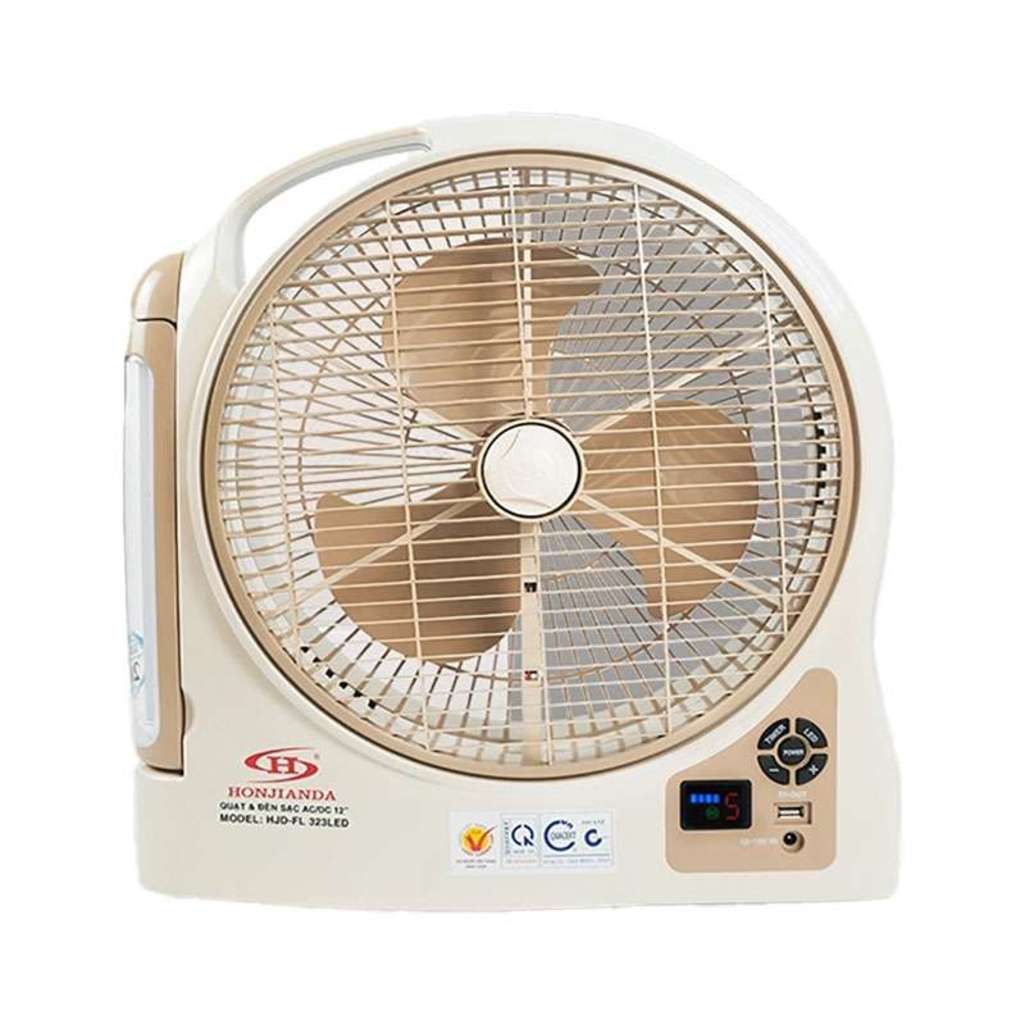 Quạt sạc tích điện Honjianda HJD-FL 323LED (1 Bình 6V5Ah) - Hàng chính hãng
