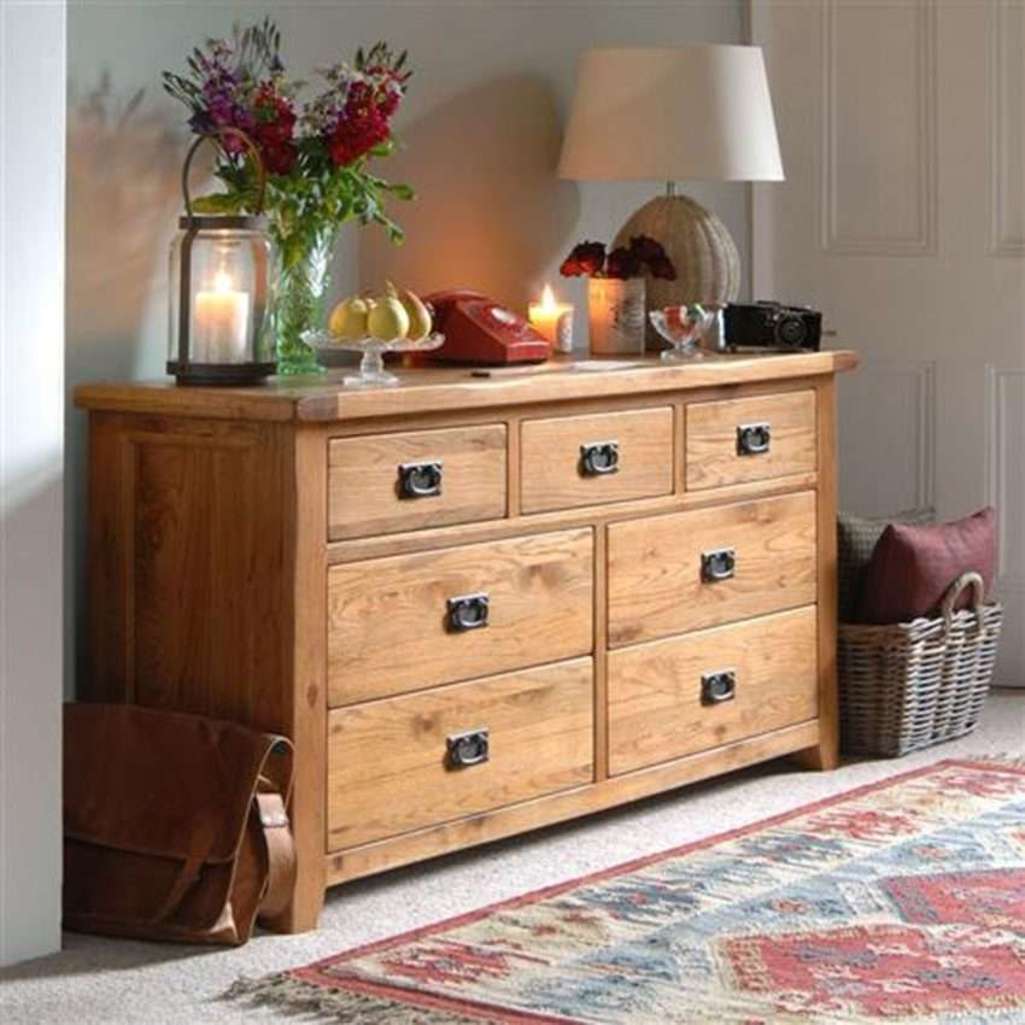 Tủ 7 hộc kéo gỗ sồi Mỹ 1m30 x 40 x 80 - Hàng chính hãng
