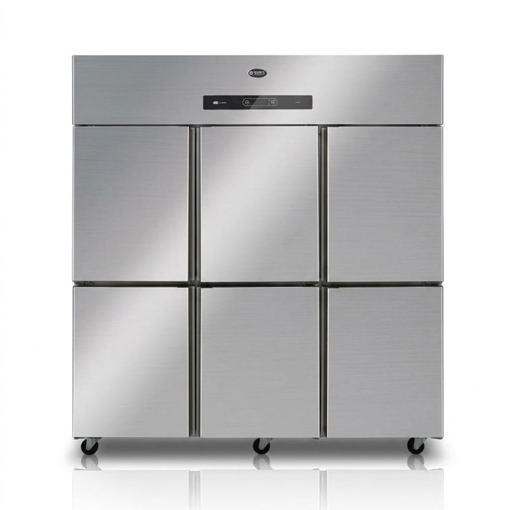 Tủ đông mát 6 cánh inox 2 ngăn lạnh trực tiếp Oucboll BCD-1800 - Hàng chính hãng