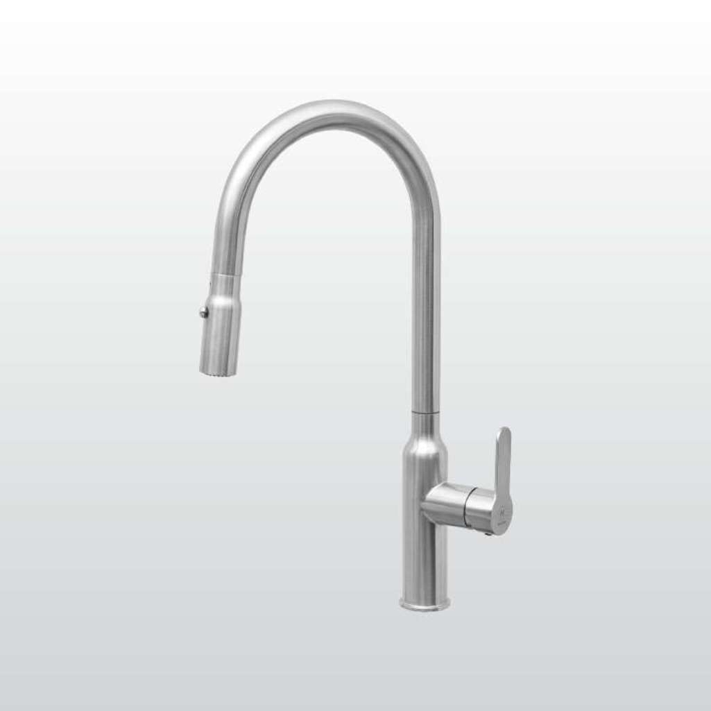 Vòi nóng lạnh dây rút inox Malloca K046-SS - Hàng chính hãng
