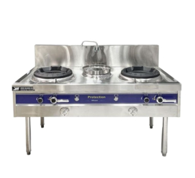 Bếp Á 2 họng gas inox 201 có quạt thổi BA2H1.5M-120W-NK