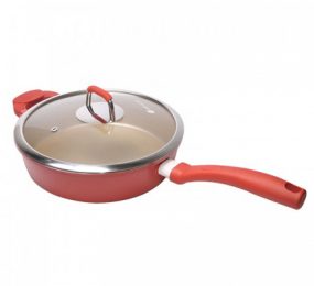 Chảo chống dính Elmich Red Angel EL-2355370 có vung kính - Hàng chính hãng