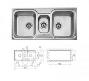 Chậu rửa bát Teka CLASSIC 2½B - Hàng chính hãng