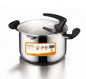 Nồi canh Inox nắp đứng Supor Unique HT10004-4 - Dung tích 4.8L - Hàng chính hãng