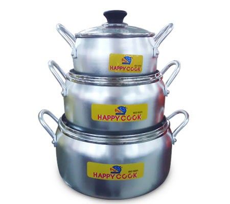 Bộ nồi nhôm táo Happy Cook AP06G  - Hàng chính hãng